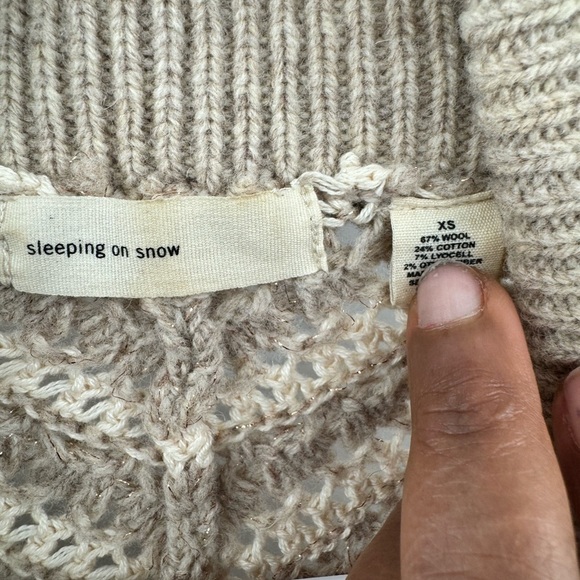 Anthropologie sleeping on snow brown sweater tie front size XS cardigan - Picture 6 of 12